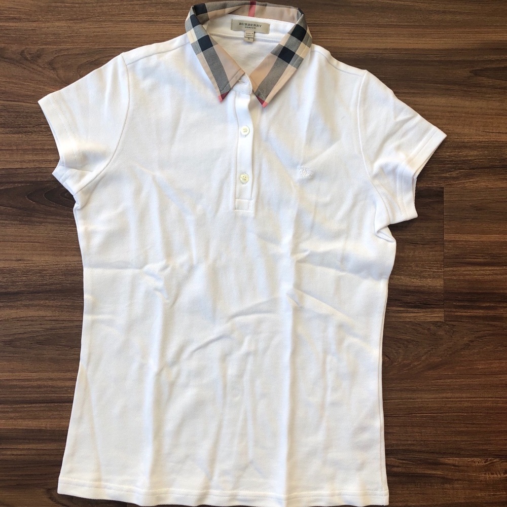 Burberry Polo Classic Plaid Collar